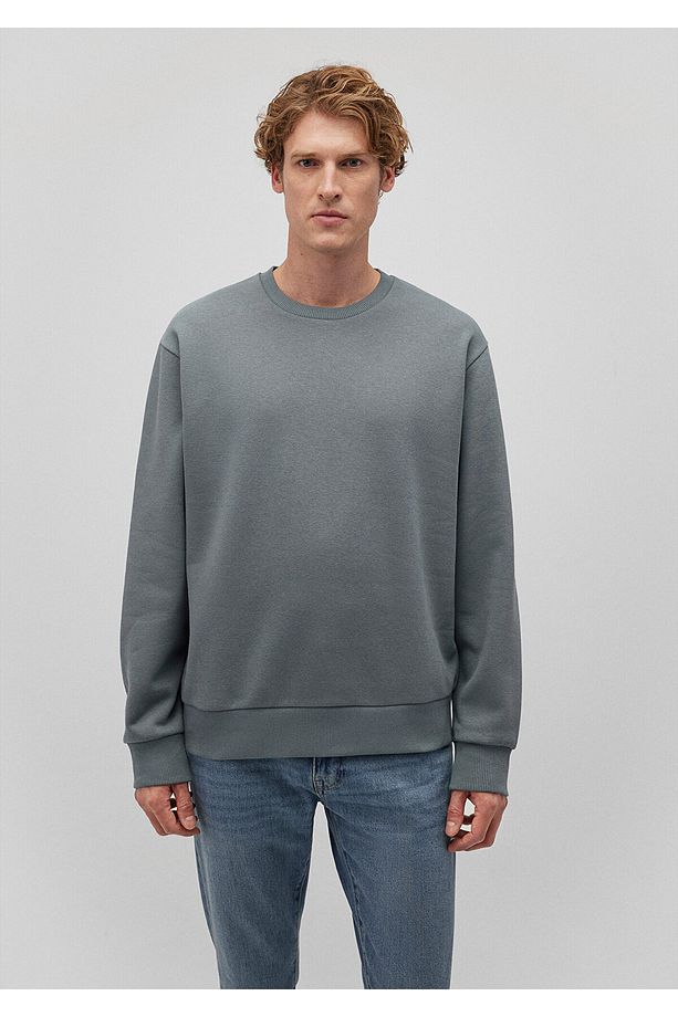 Bisiklet Yaka Yeşil Basic Sweatshirt 0S10276-71577 - 3