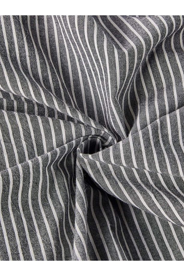 Line Striped Çocuk ve Genç Tek Kişilik Pamuk Lastikli Nevresim Takımı - 4