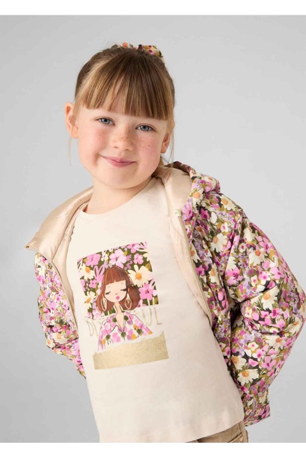 Winter Girl's Hair Bandana T-Shirt - Cream