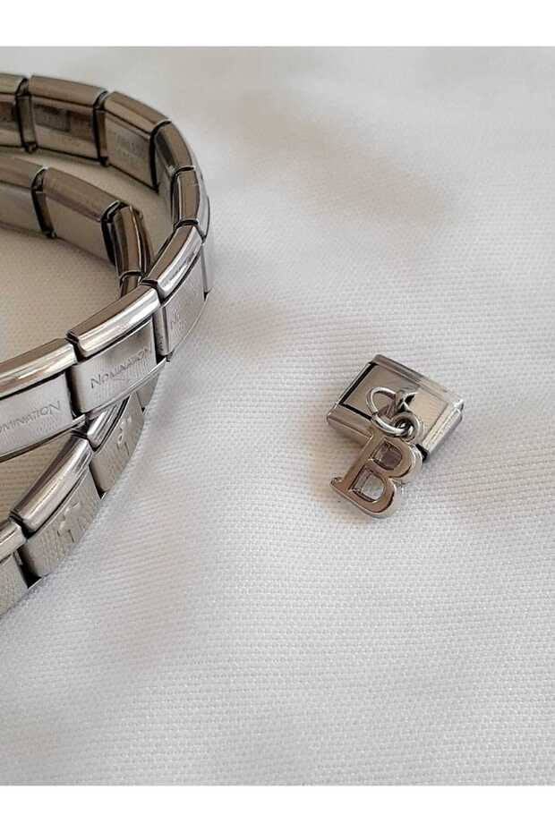 B Letter Steel Italian Charm