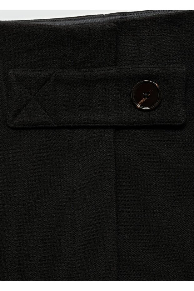 Yandan düğmeli mini etek - 6