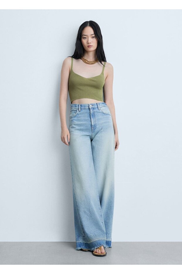 Triko cropped bluz - 2