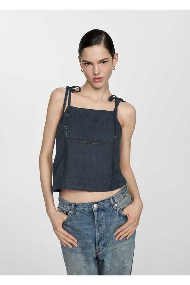 Bestickte Baumwollbluse - 1