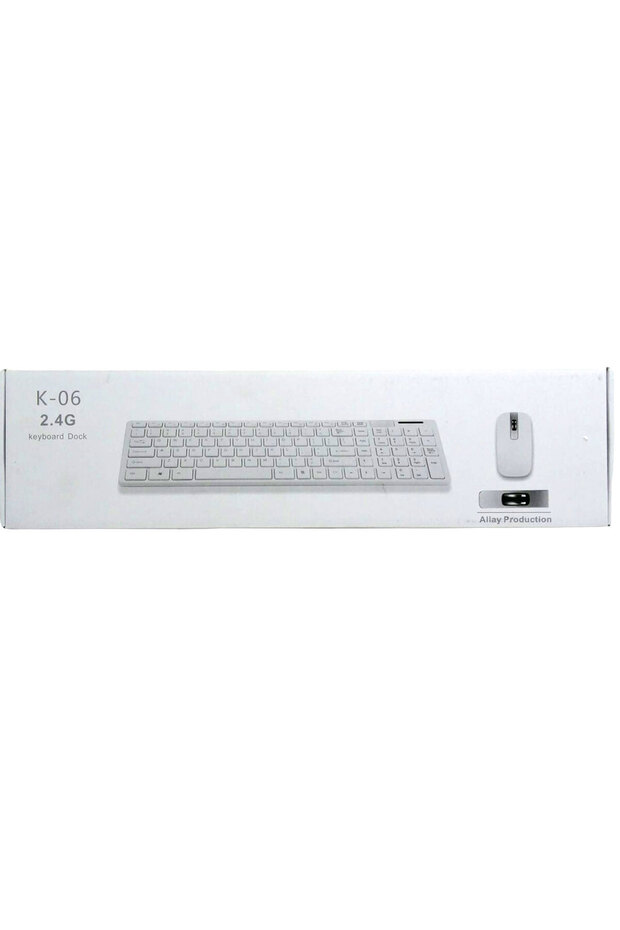 K-06 BEYAZ DOCK WIRELESS KABLOSUZ KLAVYE MOUSE S PL-374 (4832) - 1