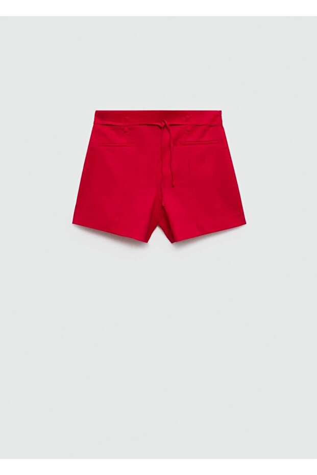 Keten Bağ Detaylı Şort - 3