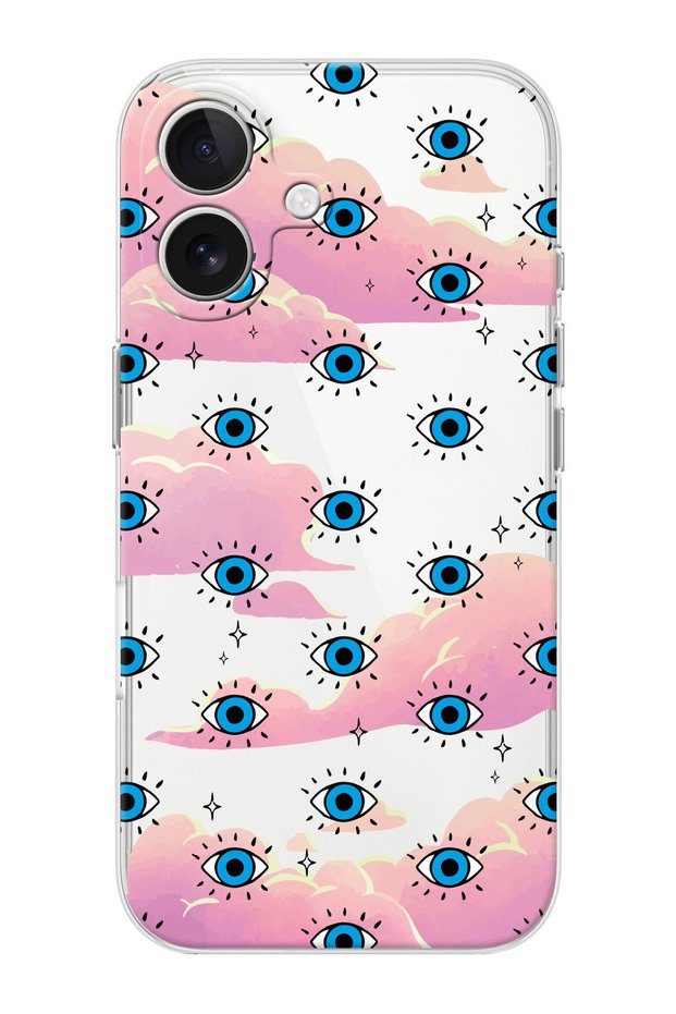 حافظة هاتف من السيليكون الشفاف المتوافقة مع هاتف iPhone 16 Evil Eye Eyes-2