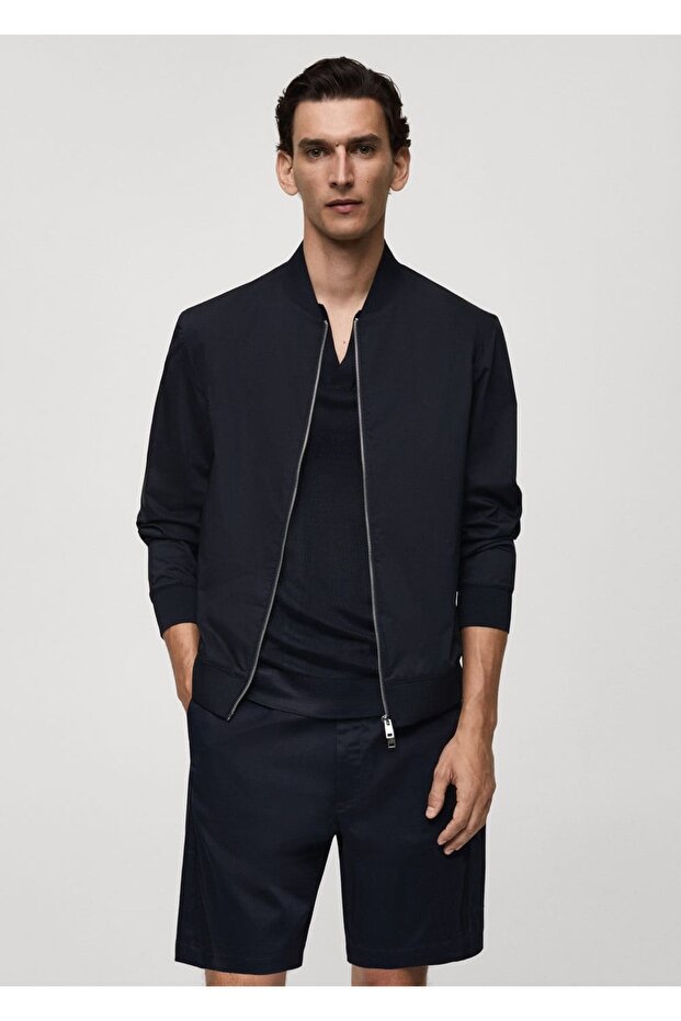 Fermuarlı bomber ceket - 1