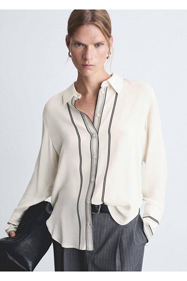 Kontrast Detaylı Gömlek - 1