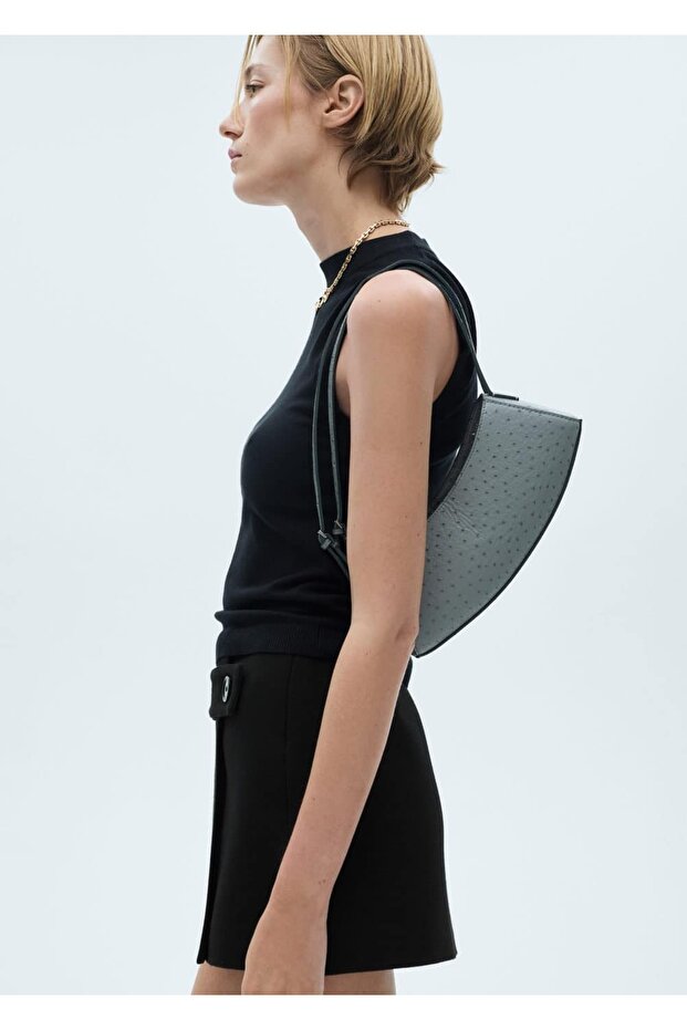 Yandan düğmeli mini etek - 5