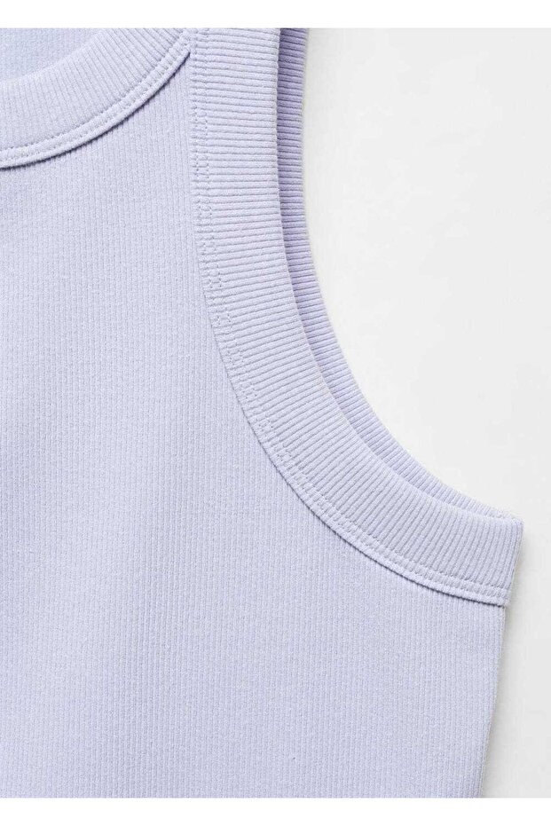 Lastik örgü pamuklu bluz - 6