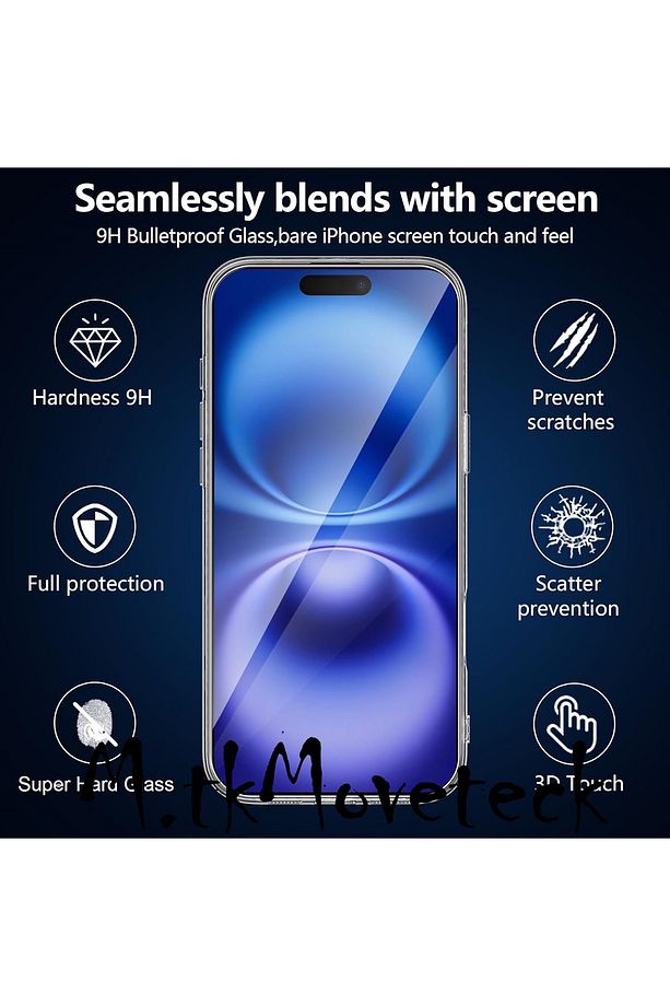 İphone 16 Plus Kılıf Kamera Korumalı Yumuşak Şeffaf Silikon + 9H Temperli Ekran Koruyucu Cam Set - 4