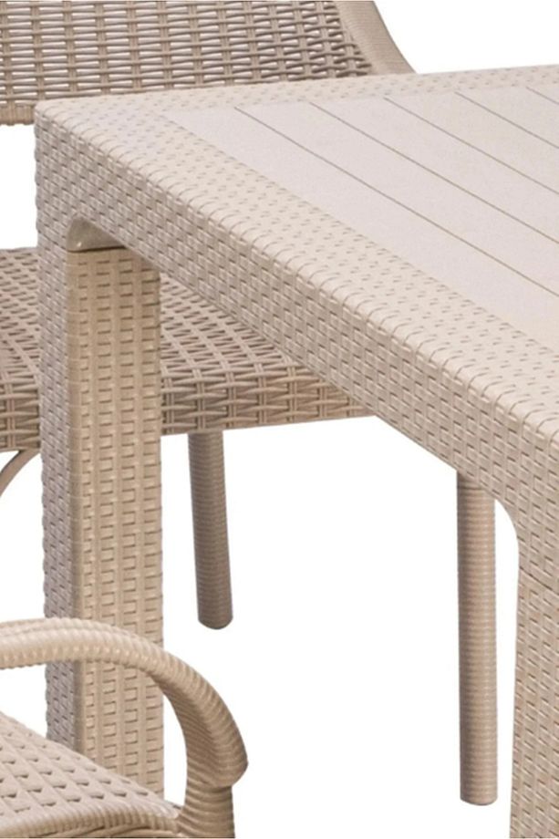 90x90 Rattan Masa Balkon Bahçe Teras Masası Kare Rattan Masa - 3