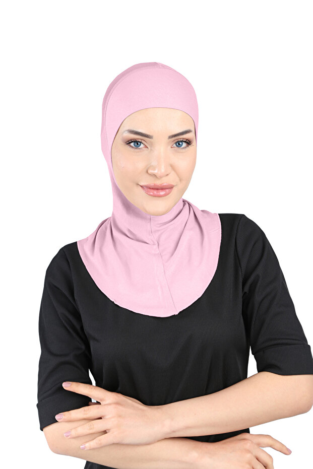 Airy Hijab Tulle Neck Collar Bonnet - Powder - (St228), (Id 3422813)