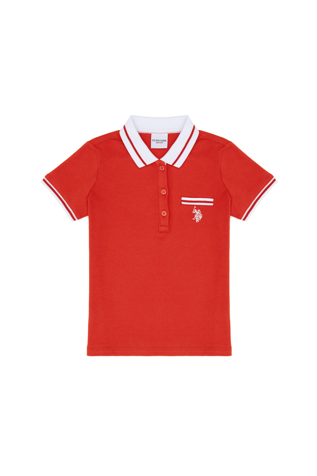 Kız Çocuk Kırmızı Polo Yaka Tişört 50288680-VR030 - 5