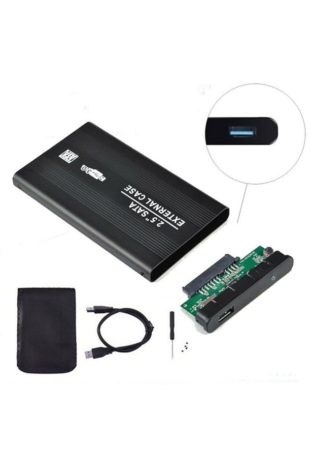 2126s 2.5 Inç Usb 3.0 Sata Harddisk Hdd Kutusu 5 Gbps Kılıf - Siyah Aluminyum Ssd - 5
