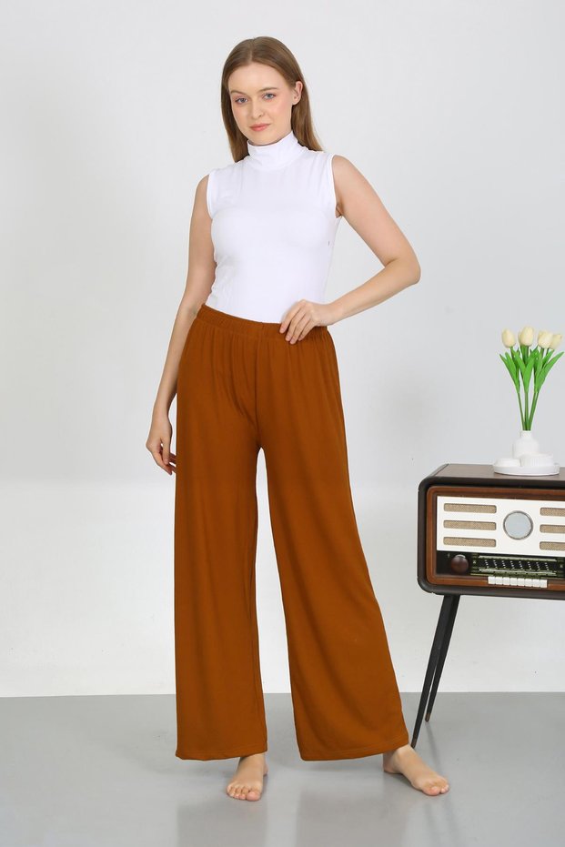 Fashion Line Women's Wrapped Fabric Light-Flexible Pants 210074 Coffee