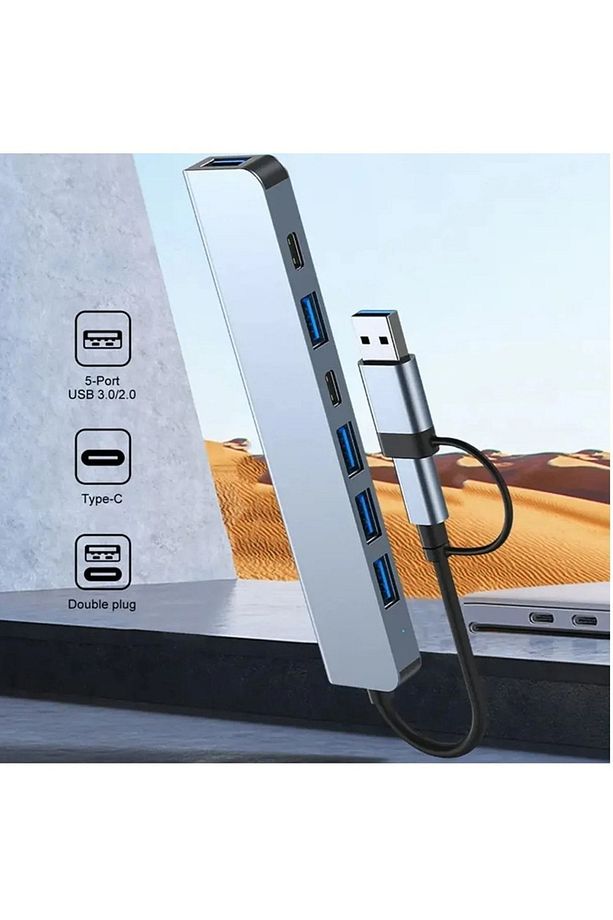 3011 7 In 1 Usb/type-c To Usb A Usb C-usb 2.0/3.0 Çevirici Adaptör 7 Port Çoklayıcı Usb Hub - 4