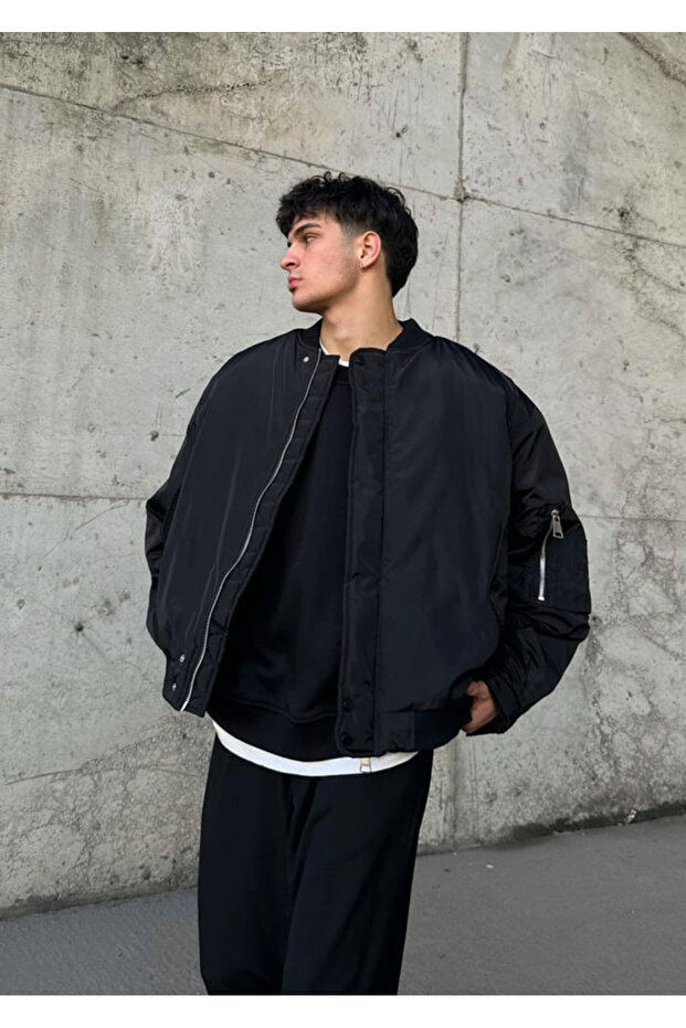 College Collar Men's Oversize Bomber Jacket
