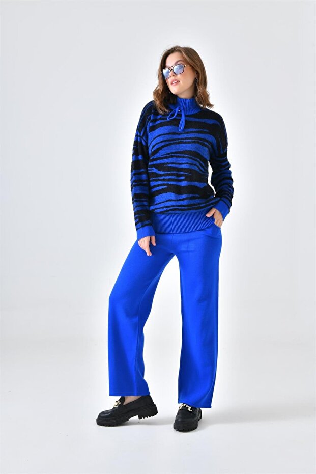 Women's Striped Double Set Cobalt Blue 20522