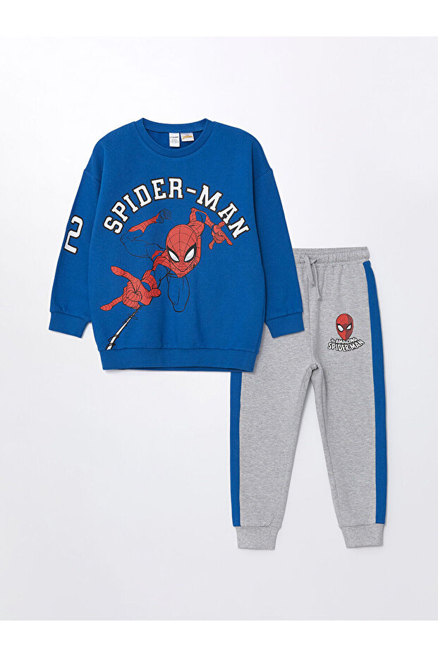 Lcw Kids Crew Neck Spider-Man Printed Boys Tracksuit Set