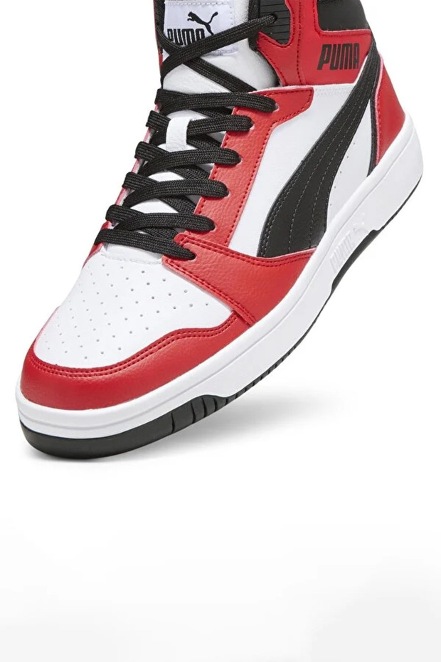 Rebound v6 Beyaz Erkek High Sneaker SİYAH KIRMIZI - 6