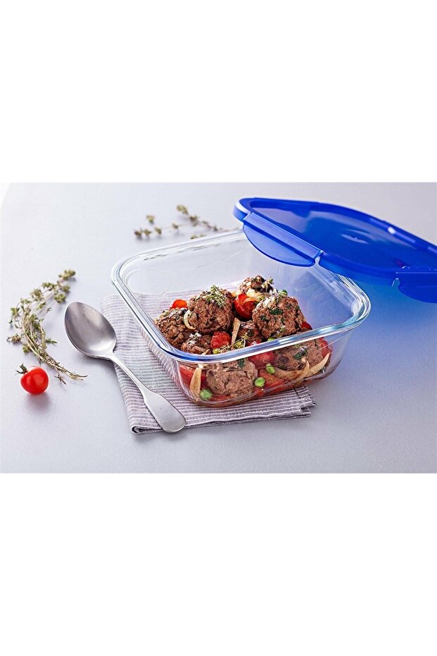 0.8 L Square Storage Container with Lid - 285pg00/7146 - 2