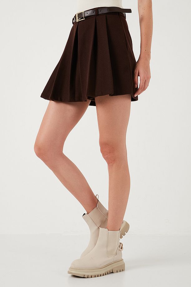 Streç Standart Fit Pileli Kışlık Mini Şort Etek  ŞORT ETEK 611SR00016 - 6