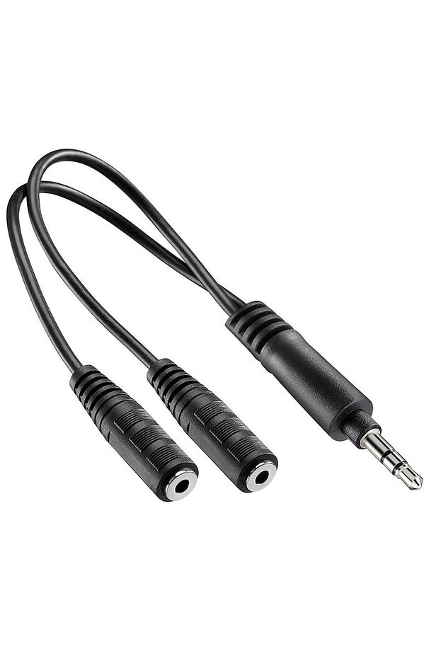 3.5mm Stereo Kulaklık Ses Çoklayıcı Y Kablo 2 Dişi 1 Erkek Splitter Cabble - 1