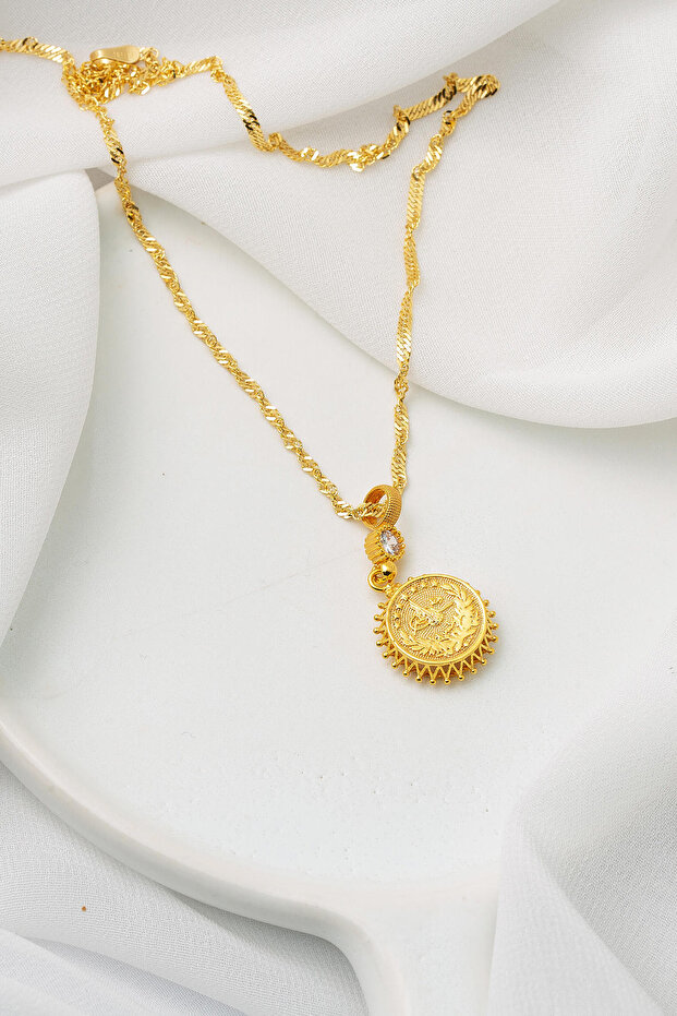 Tuğralı 14 Ayar Altın Kolye - 3