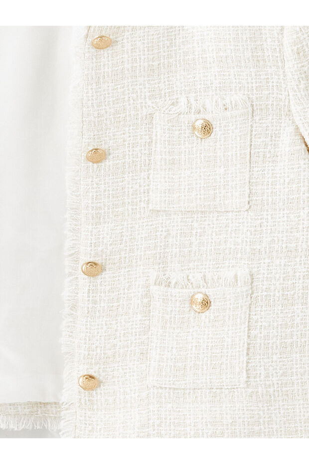 LCW Bisiklet Yaka Dokulu Kadın Tüvit Ceket - 7