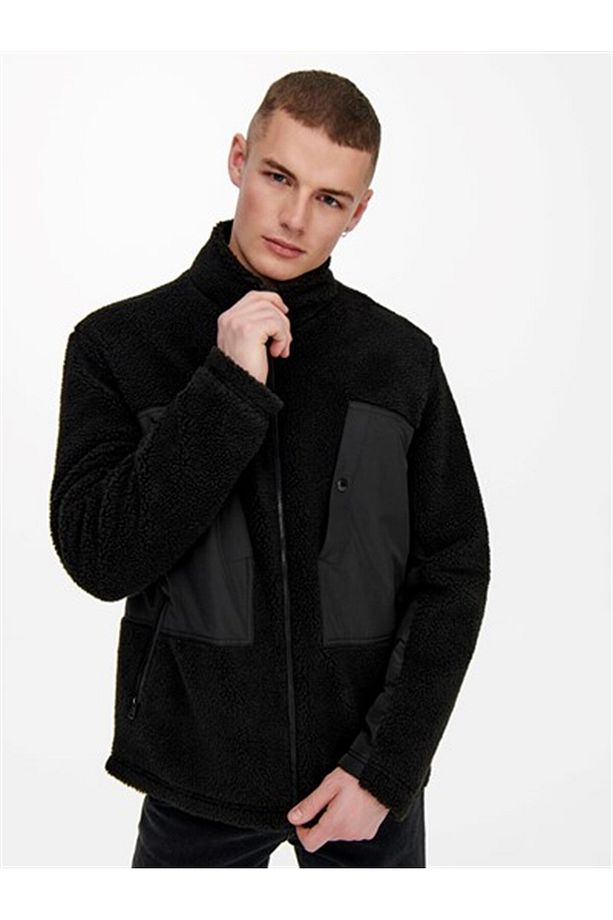 Onsvıllads Sherpa Mıx Jacket Otw Black - 1