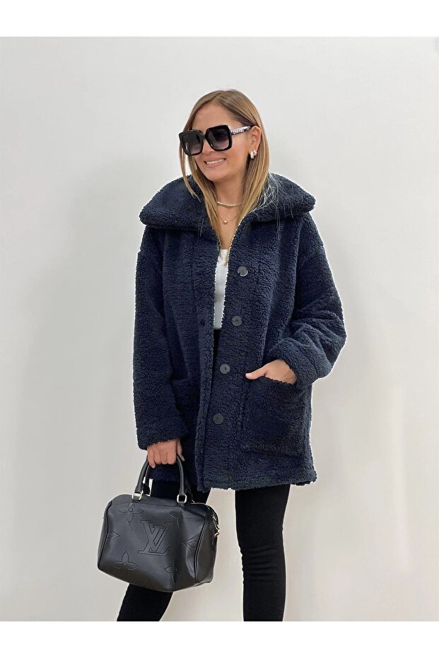 Peluş Rahat Kışlık Ceket - 1