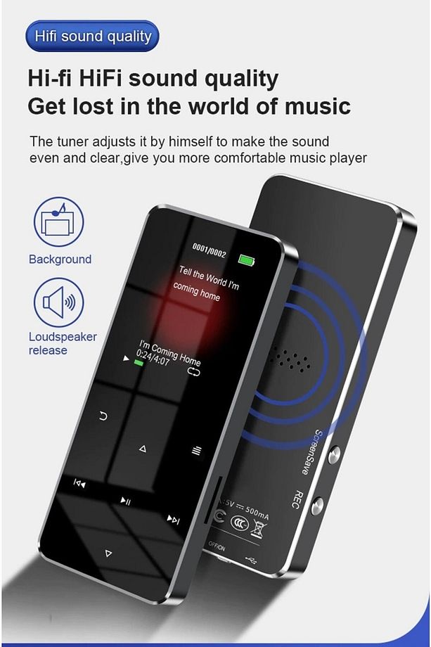 Bluetooth Lu Mp3-mp4 Çalar Ses Kayıt Fm Radyolu Şarjlı Mp4 Player Dahili Hoparlör 8gb Hafızalı - 6