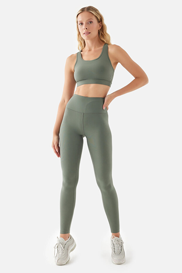 Anna Comfylux High Waist Khaki Sports Leggings