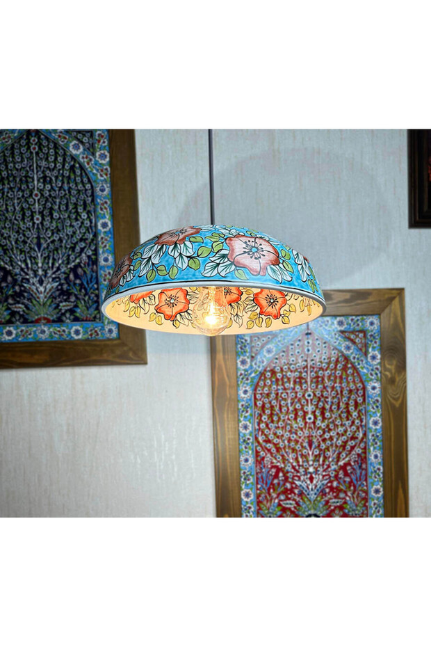 Gül Motifli Çini Avize - 3