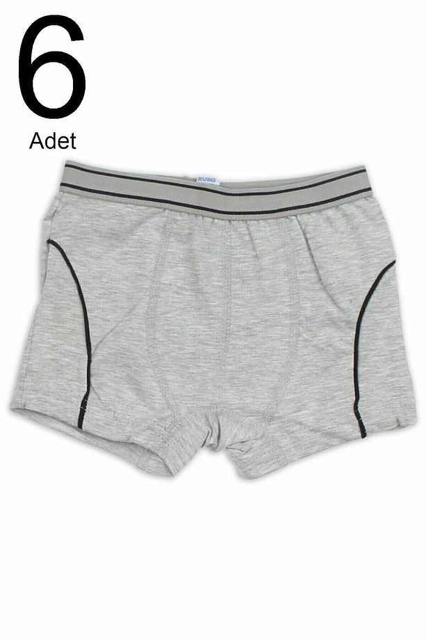 Erkek Çocuk Gri 6'lı Paket Likralı Boxer ELF568TUT01336 - 2