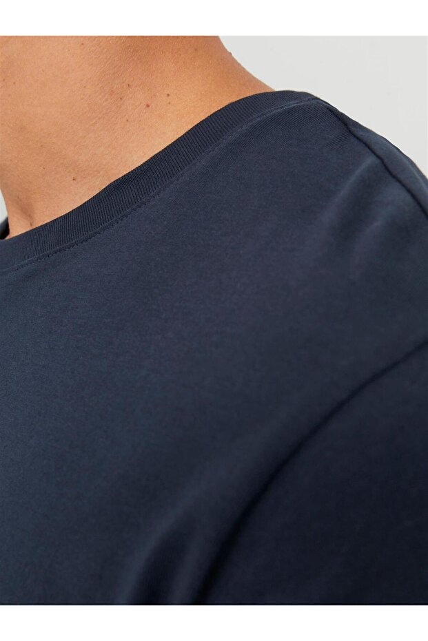 JJEORGANIC BASIC TEE SS O-NECK NOOS Navy - 4