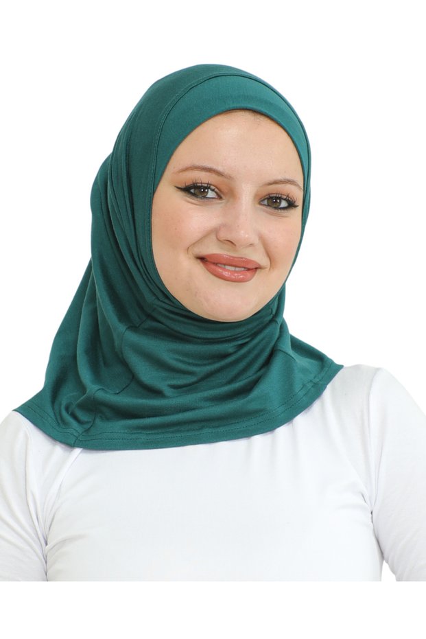 Sports Headscarf Women's Ready-To-Wear Turban Viscose Scarf Shawl - Emerald Green