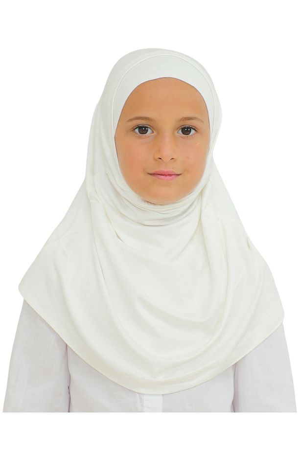 Çocuk Hazır Giyim Başörtüsü Şal Turban Viskon - Krem - 1