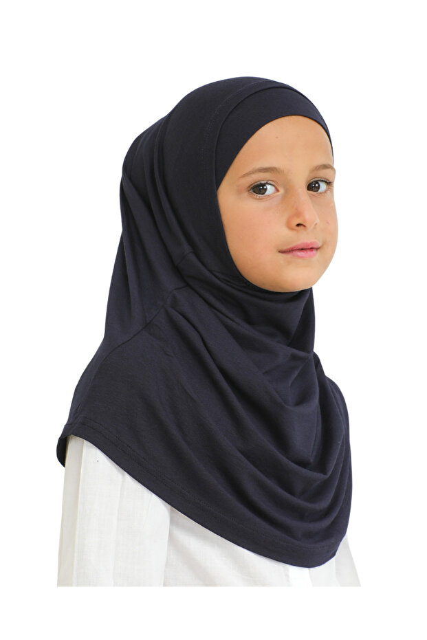 Children's Ready-To-Wear Headscarf Shawl Turban Viscose - Navy Blue