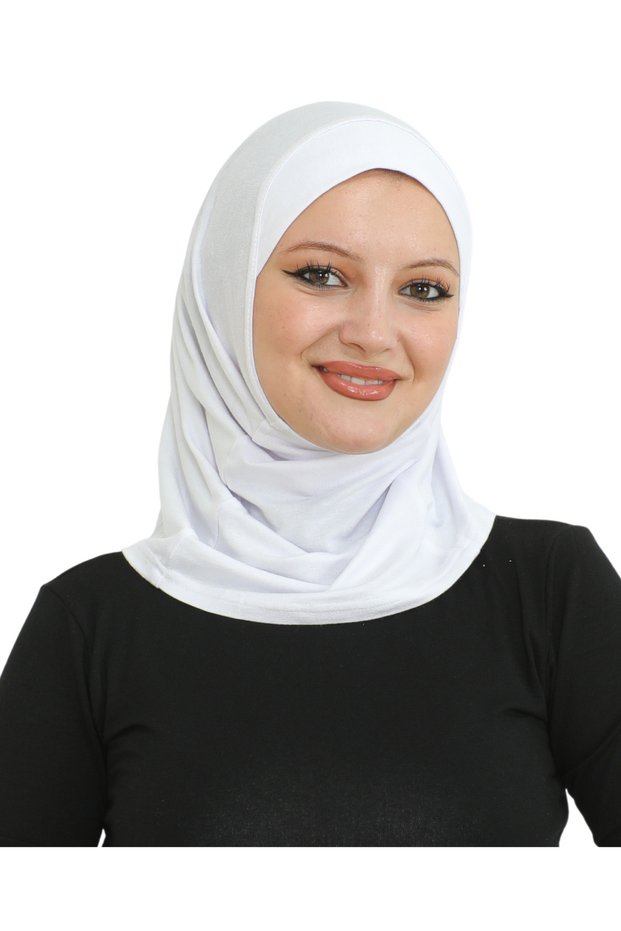 Sports Headscarf Women's Ready-To-Wear Turban Viscose Scarf Shawl - White