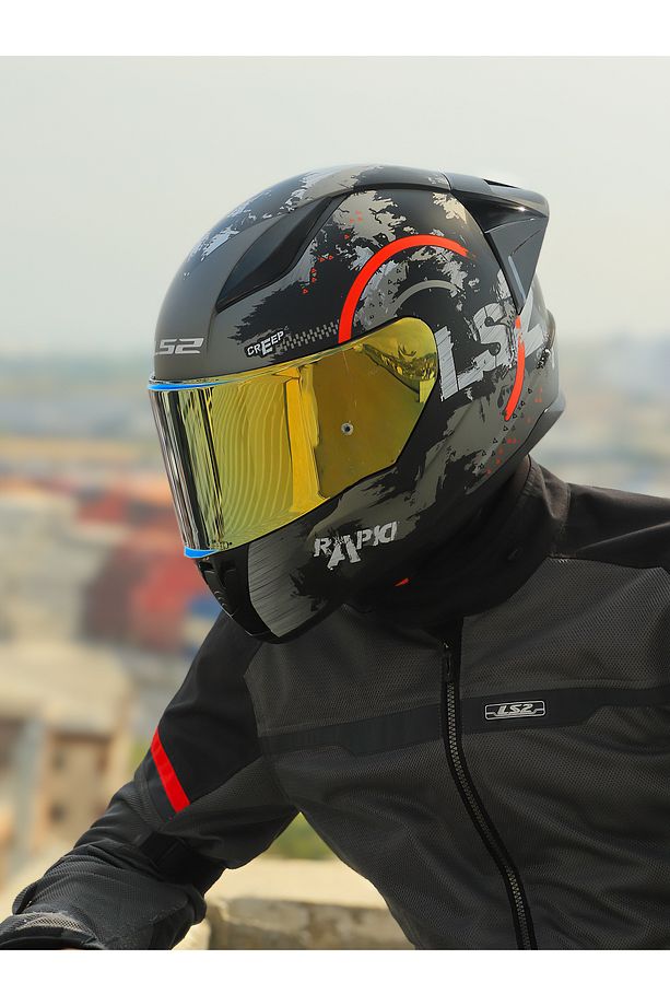 RAPID 2 CIRCLE MAT SİYAH-KIRMIZI KASK + SPOILER - 1