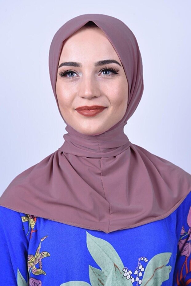 Women's Hijab Snap Bonnet Sandy Hijab Neck Collar Bonnet Dried Rose