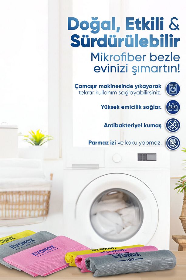 Clean Mikrofiber Çok Amaçlı Temizlik Bezi 3'lü Set | Dev Boy 42x68 cm - 5
