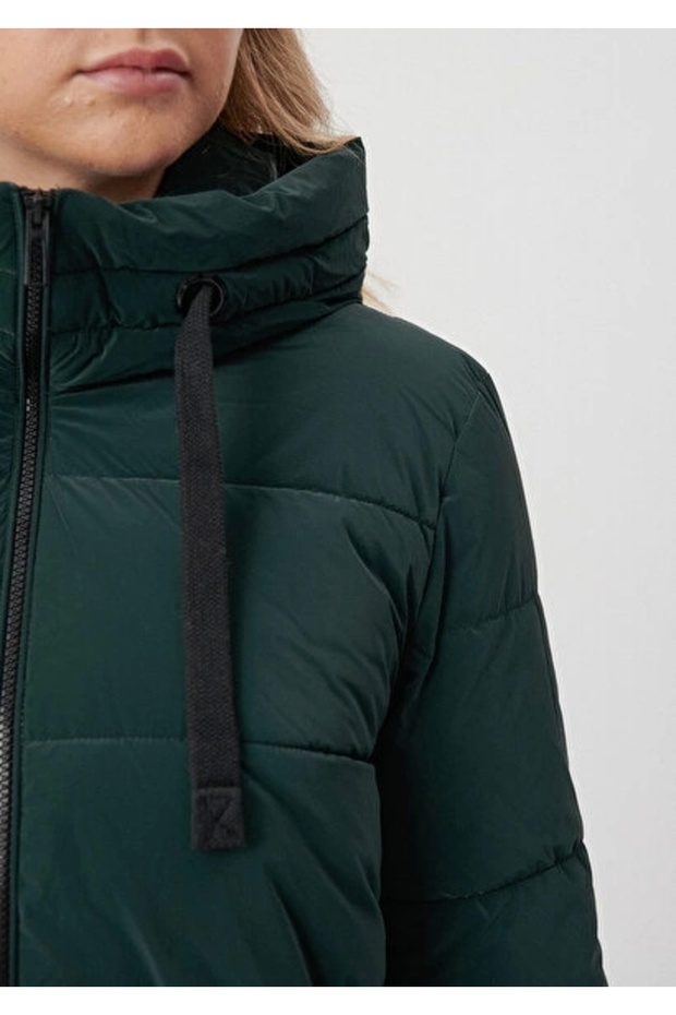 Kapüşonlu Yeşil Ceket - 6