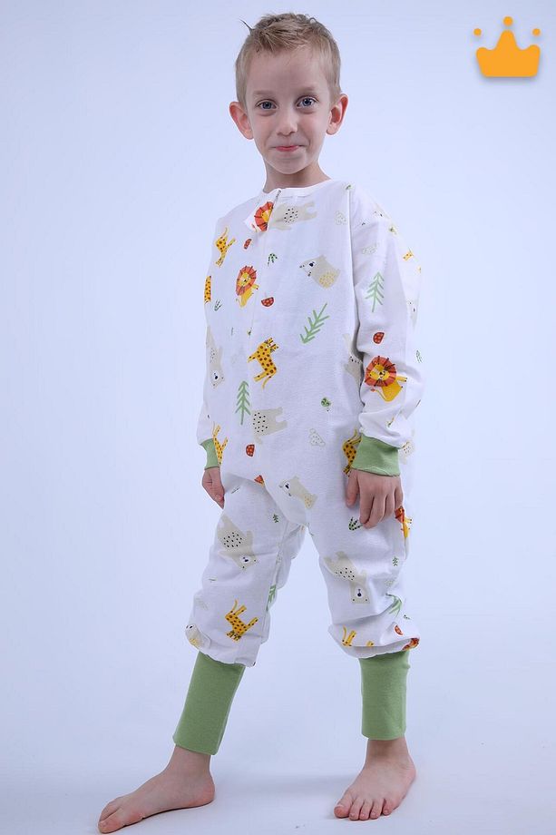 2-8 Yaş 1 Tog Pazen Çocuk Uyku Tulumu Unisex Uzun Kollu Uyku Tulumu - 1