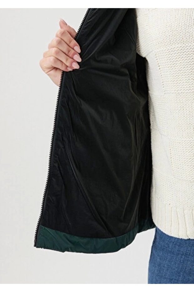 Kapüşonlu Yeşil Ceket - 7