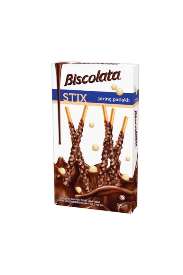 Biscolata Stix with Rice Placket 34 Gr. (Pack of 12)