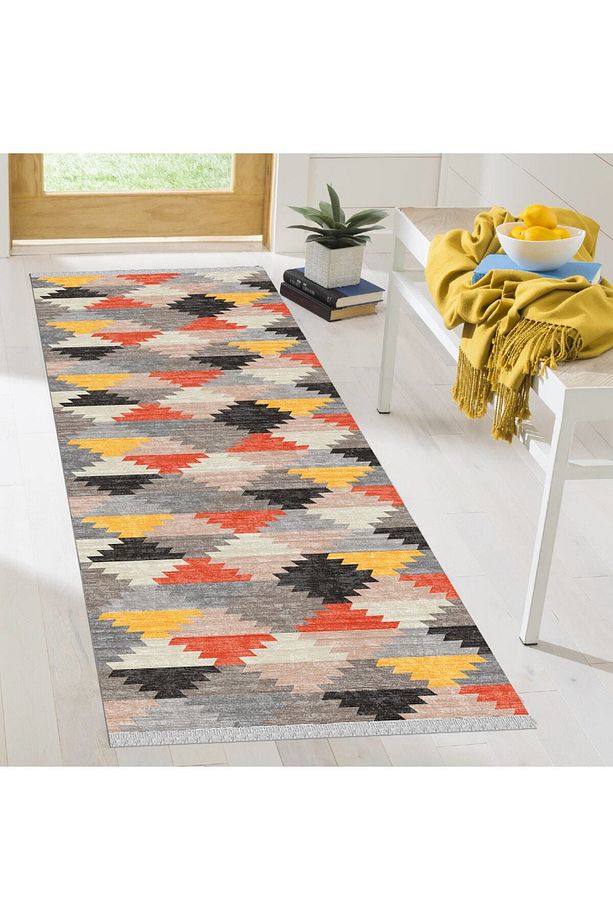 Kilim Yıkanabilir Modern Desen Kaymaz Taban Salon Koridor Mutfak Halısı Nova6098 - 2