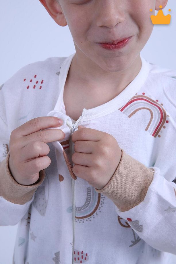 2-8 Yaş 1 Tog Pazen Çocuk Uyku Tulumu Unisex Uzun Kollu Uyku Tulumu - 5